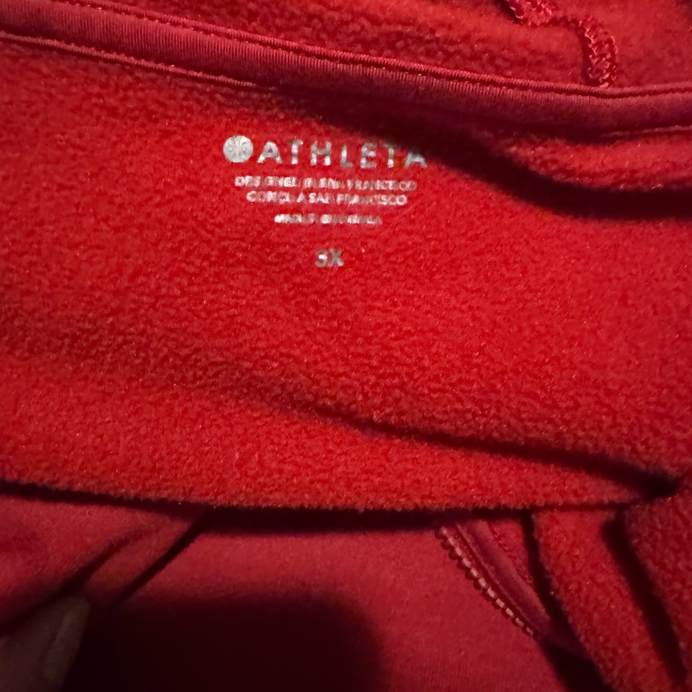 Athleta Red Fleece Pullover Jacket